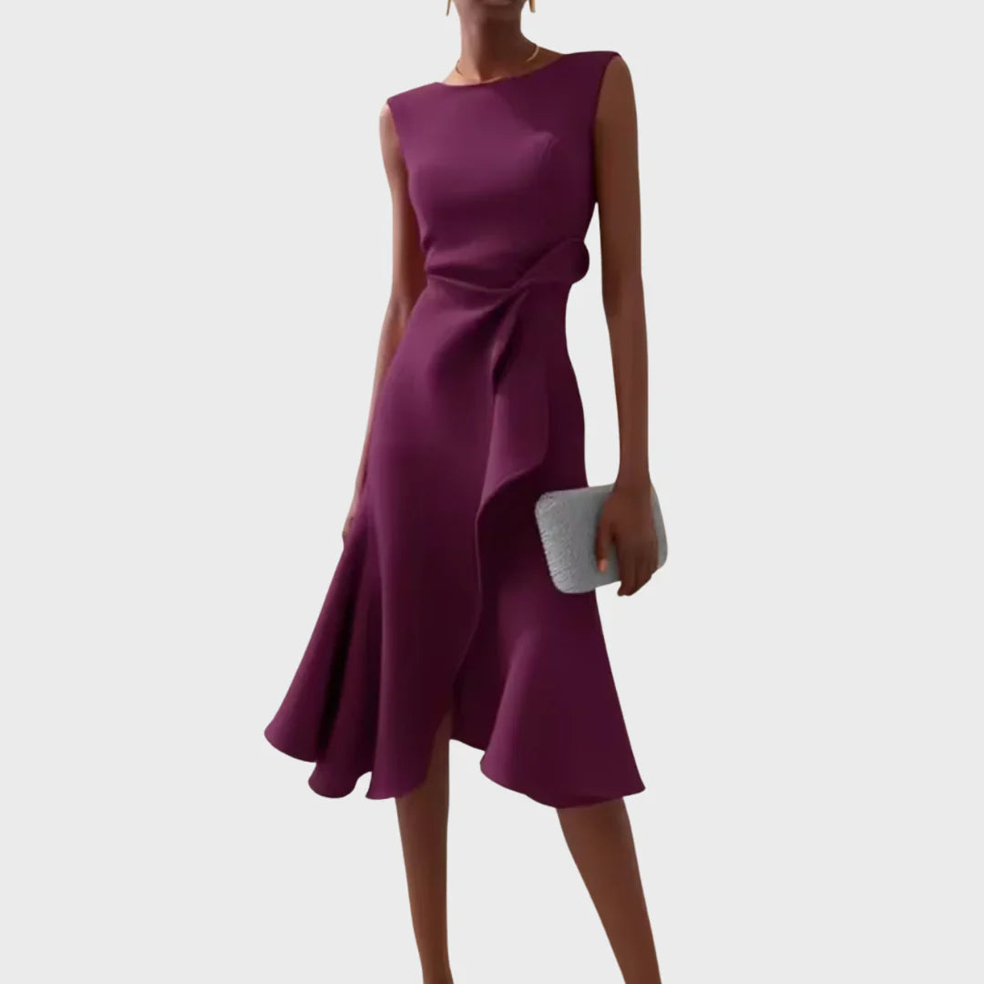 Sheila - Stilvolles Damen-Midikleid mit Rüschendetails