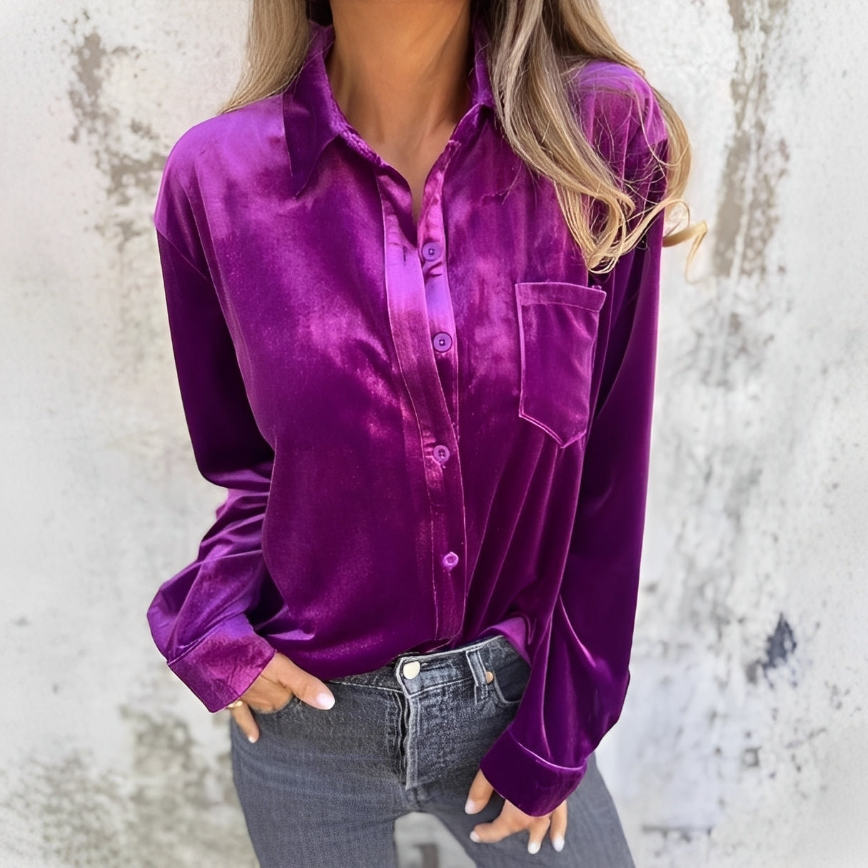 Jessie - Langärmelige Bluse mit Knöpfen