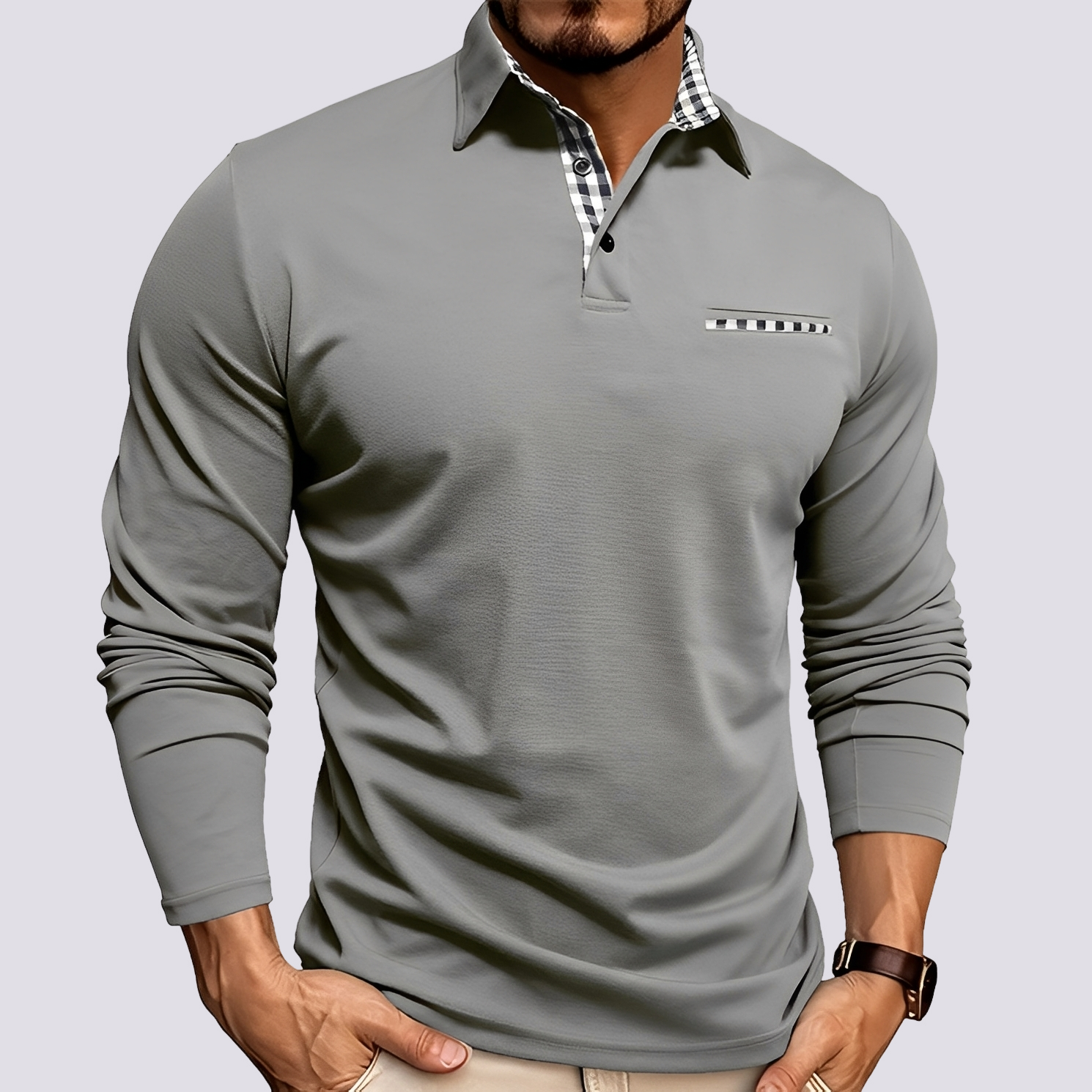 Mark – Poloshirt für Herren – Lässiges Langarmshirt