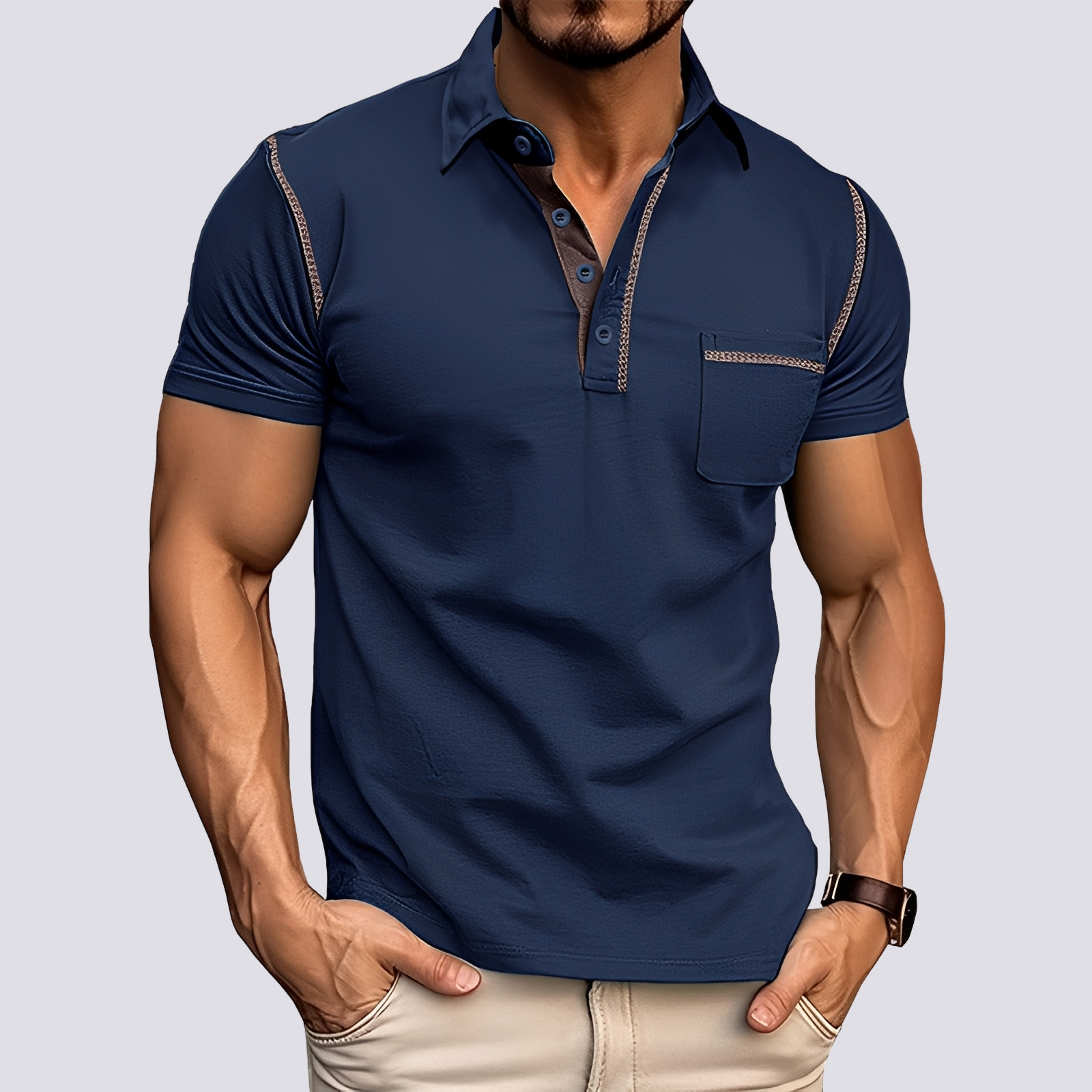 Stefan - Schickes, luftdurchlässiges Poloshirt für Männer