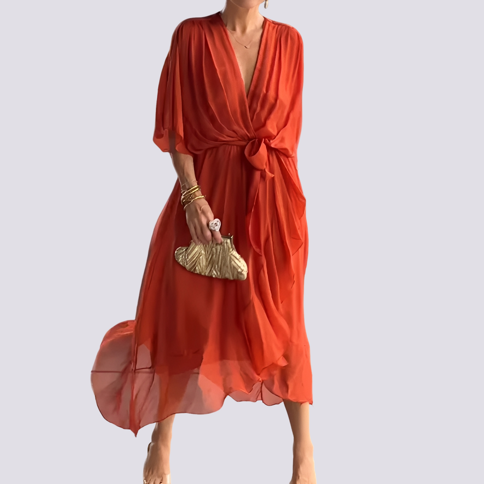 Jane - V-Ausschnitt-Kleid mit asymmetrischem Schnitt