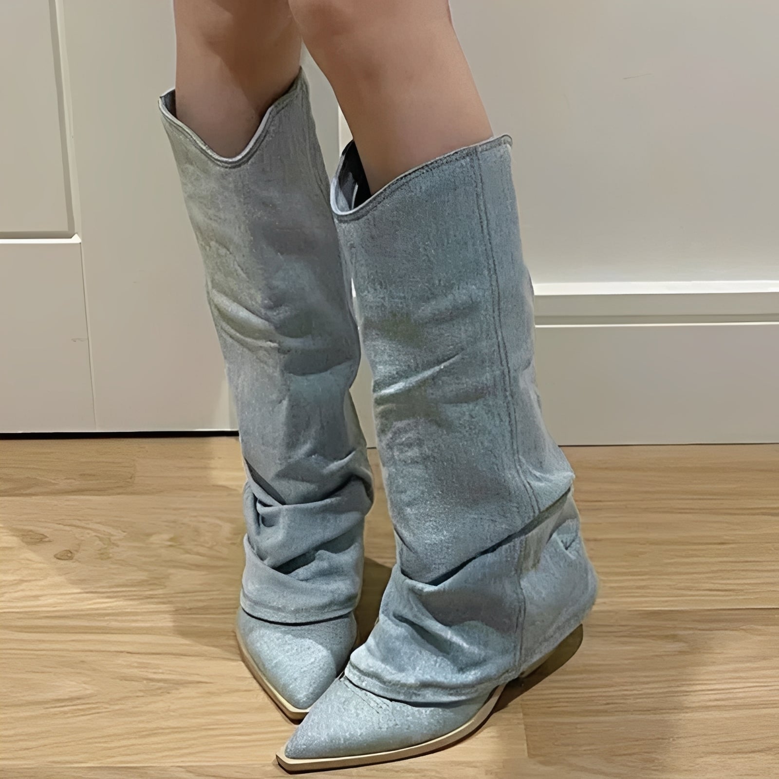 Josie - Trendige kniehohe Jeans-Stiefel für Damen