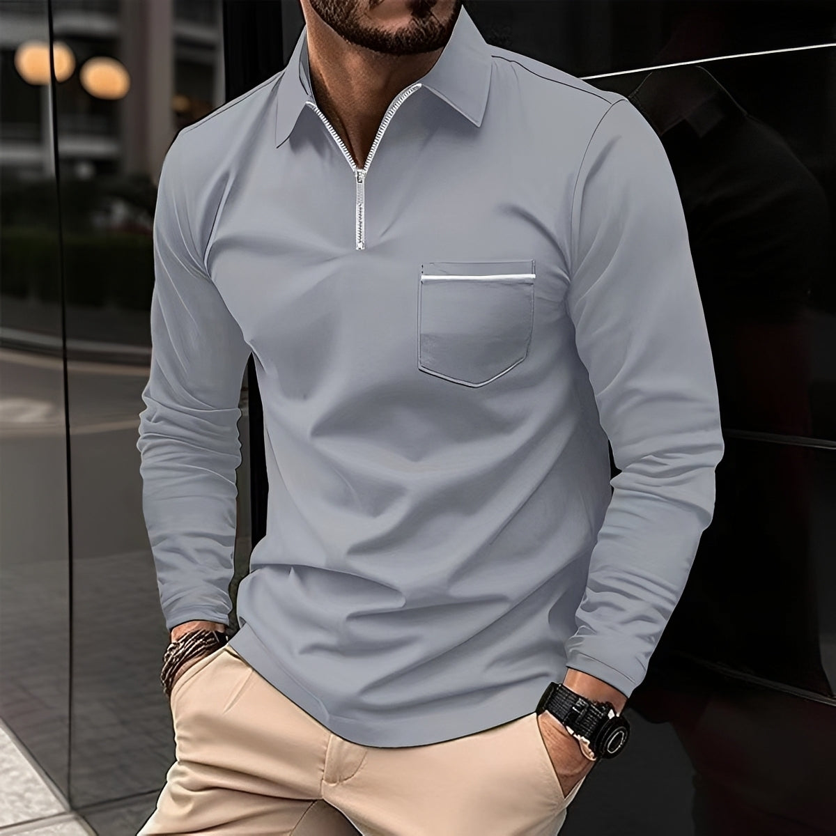 Jackson - Herren Langarm-Poloshirt - Für den Alltag