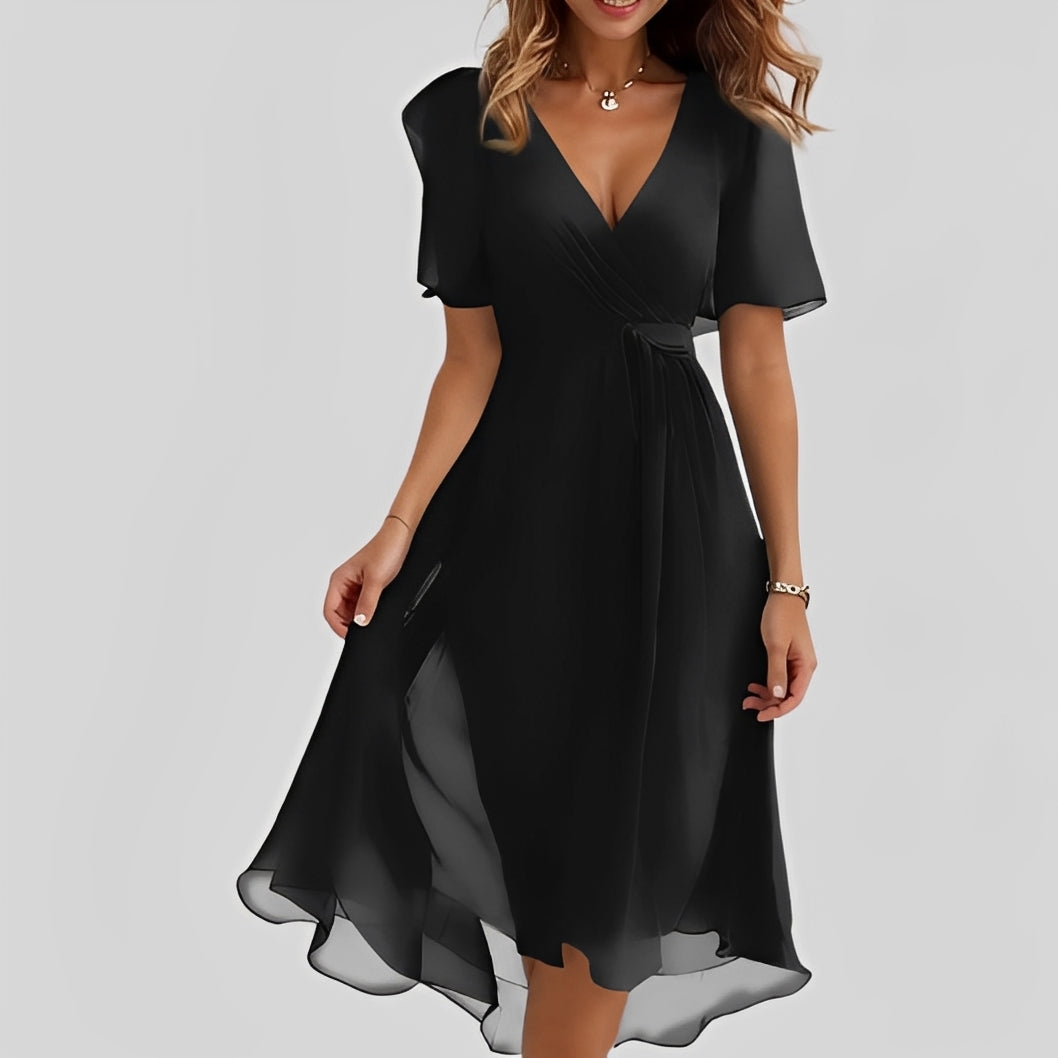 Emelia - Blumen-Chiffonkleid