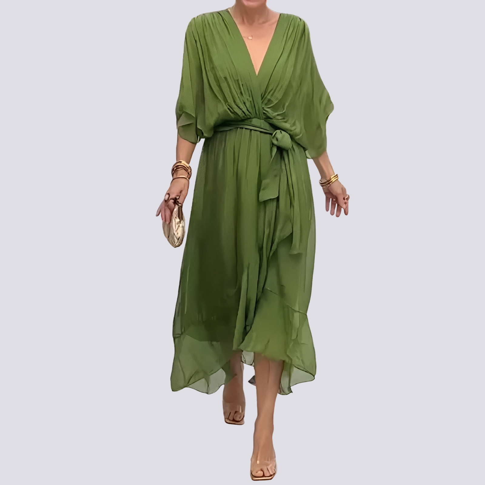 Jane - V-Ausschnitt-Kleid mit asymmetrischem Schnitt