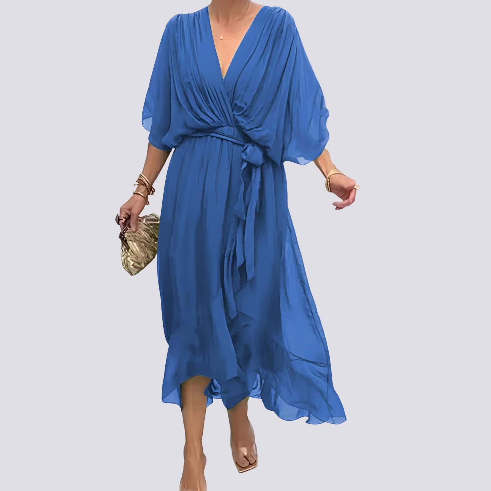 Jane - V-Ausschnitt-Kleid mit asymmetrischem Schnitt