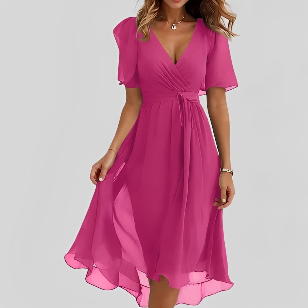 Emelia - Blumen-Chiffonkleid