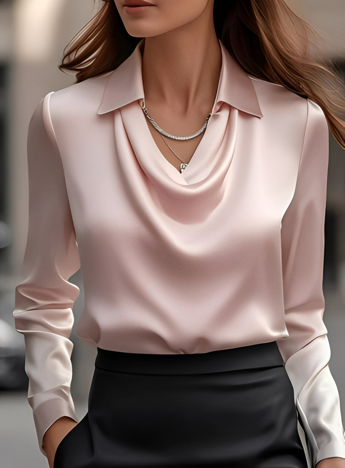 Terry - Moderne Langarm-Bluse mit Plissee