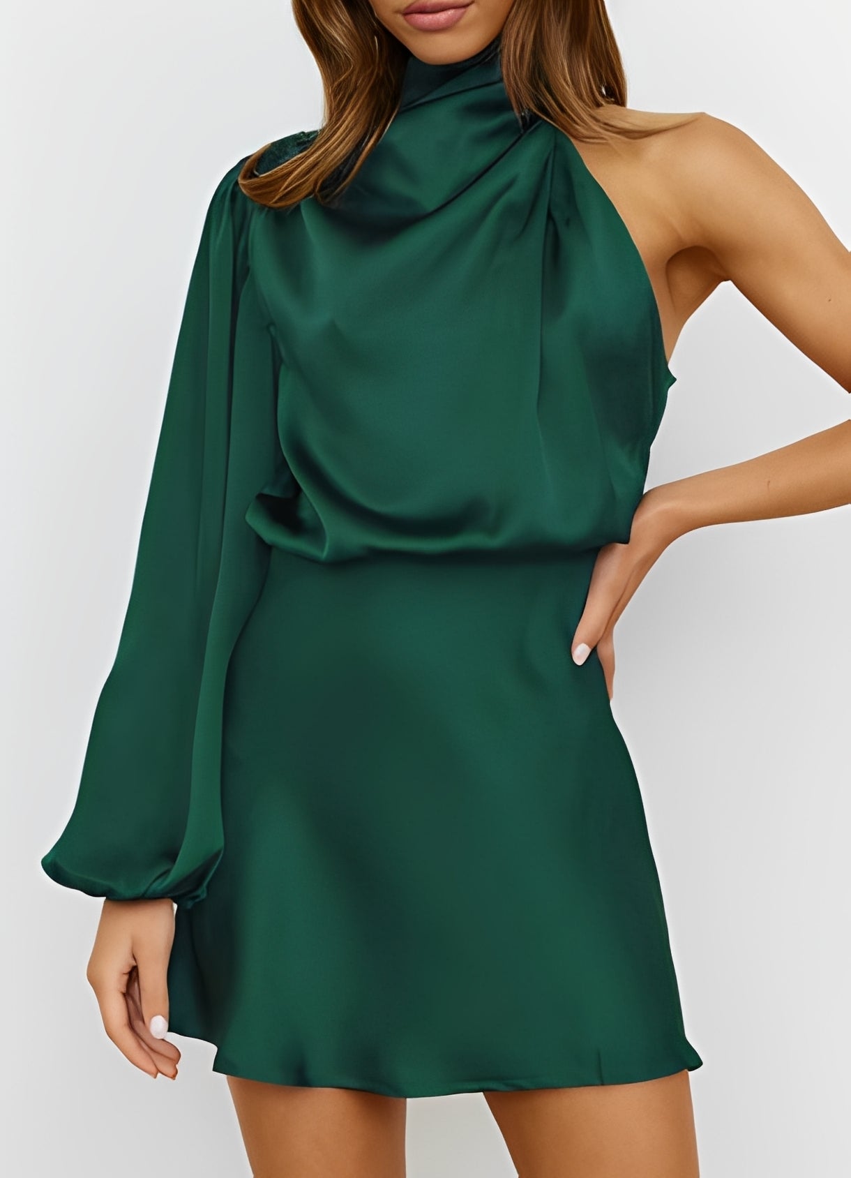 Sammy - Modisches One-Shoulder-Kleid mit langen Ärmeln