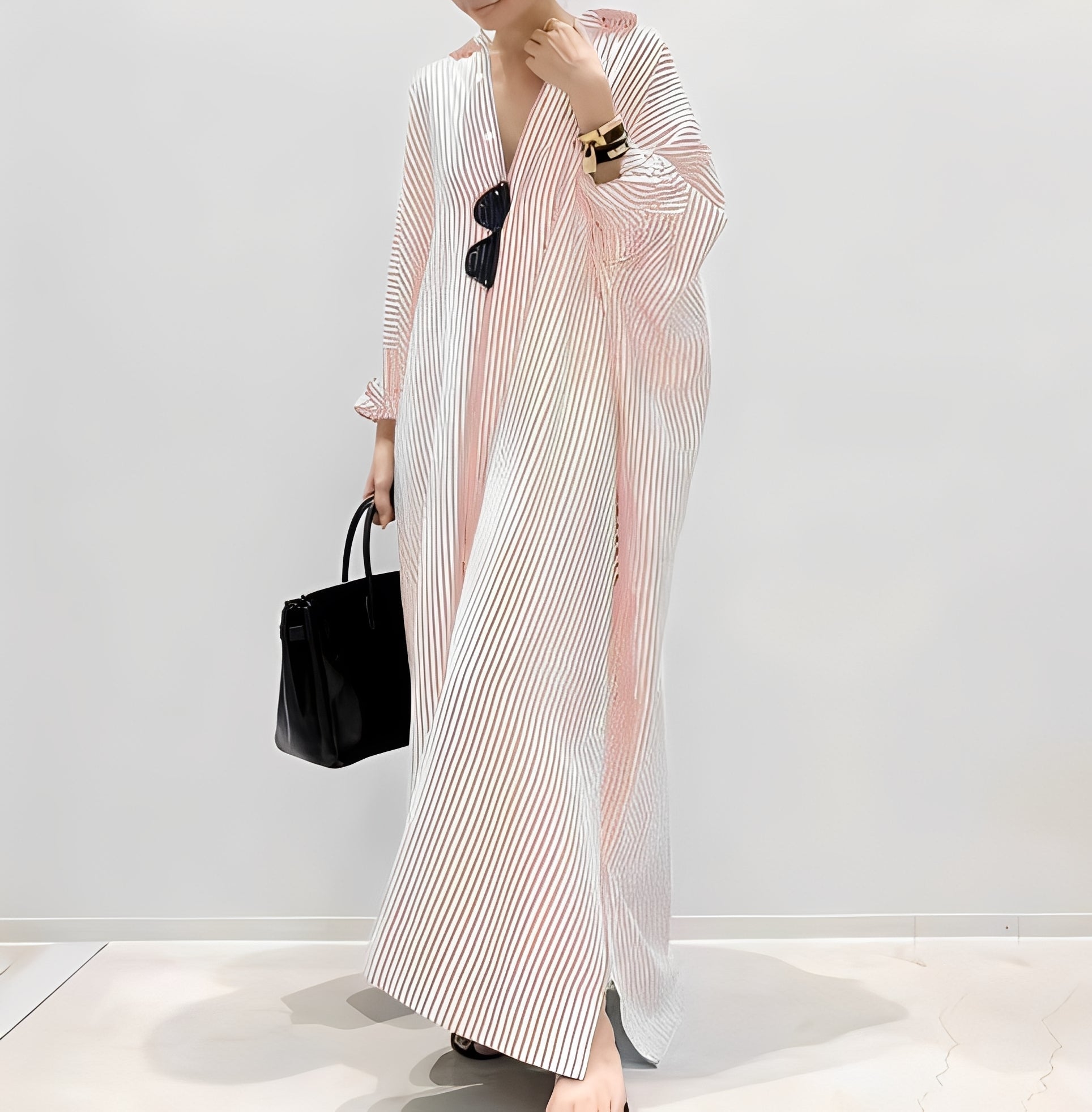 Jasmine - Elegantes gestreiftes Damenhemdkleid