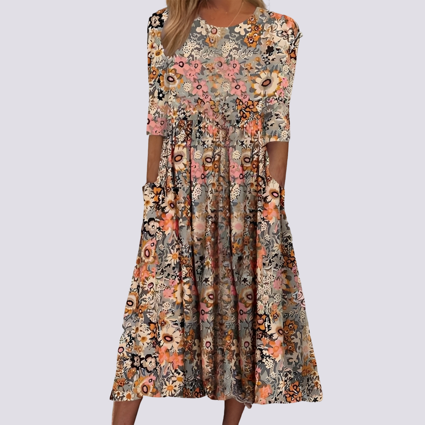 Lucie - Schickes langes Blumenkleid