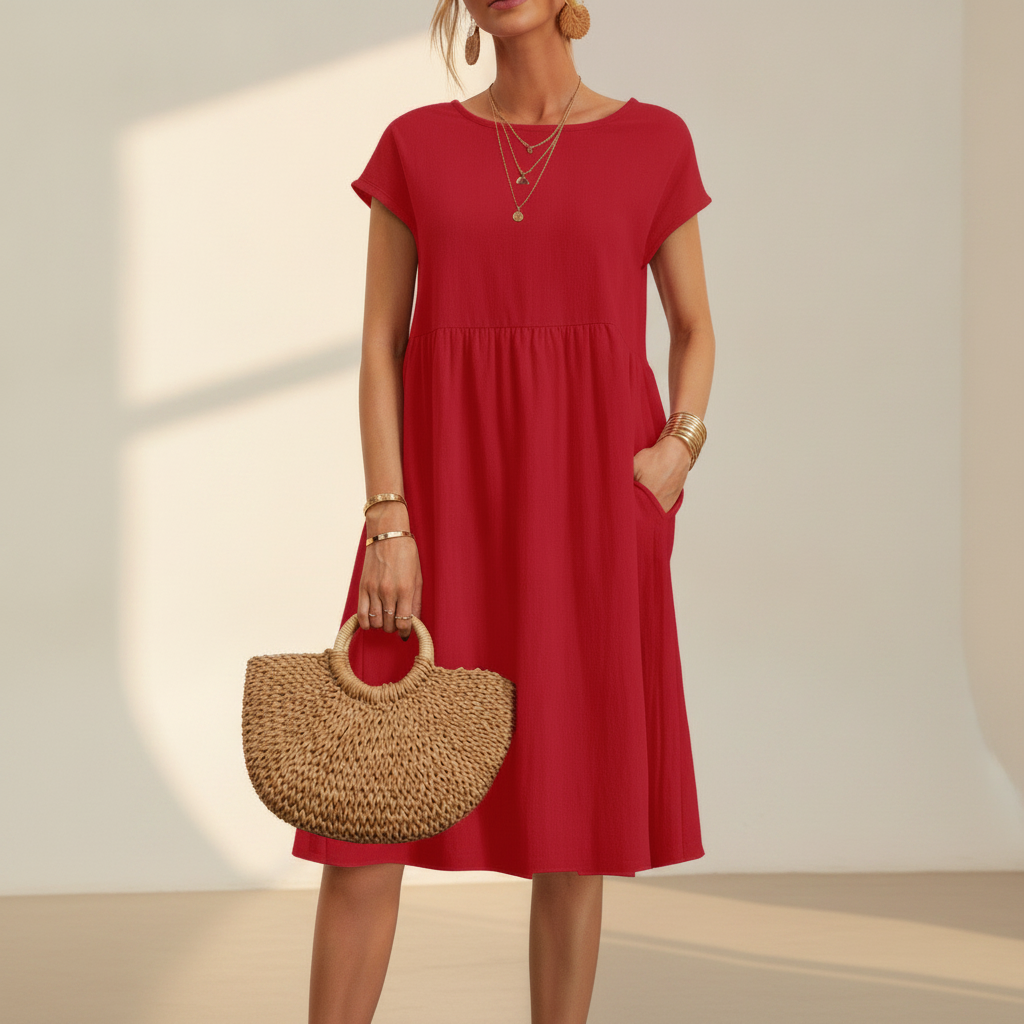 Nubia - Elegantes Midikleid mit Rundhals