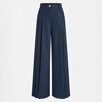 Odessa - Ungezwungene Plissierte Hose mit Weitem Bein