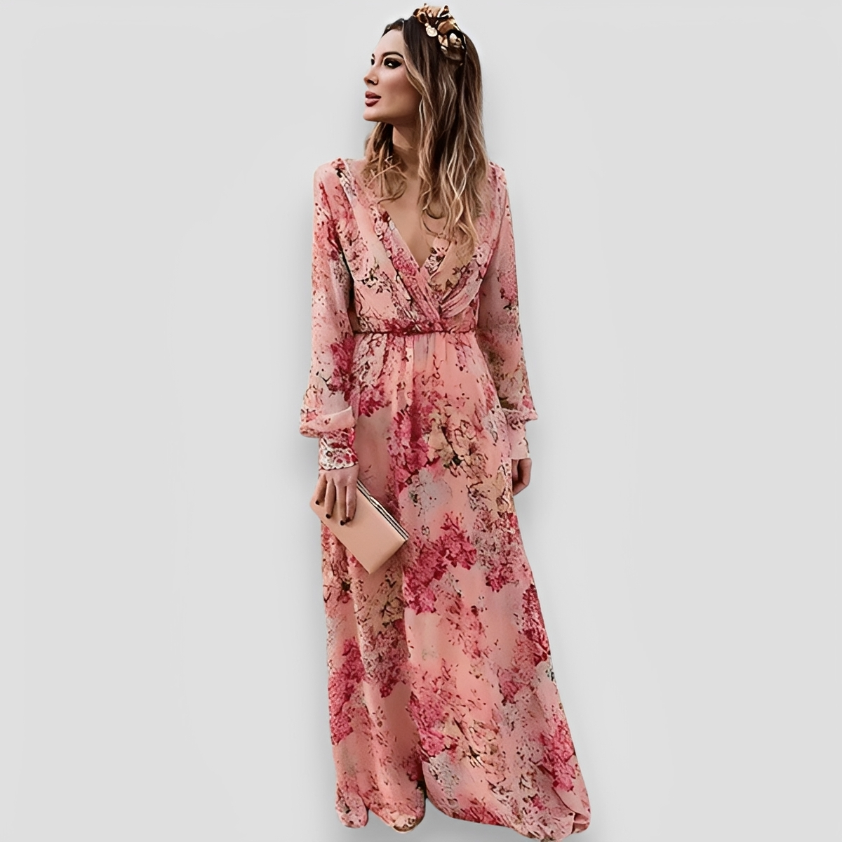 Elanisse - Anmutiges Maxikleid mit V-Ausschnitt