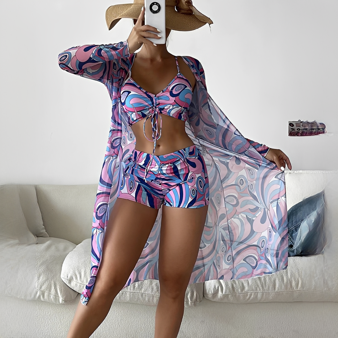Elza - Elegantes dreiteiliges Bikini-Set