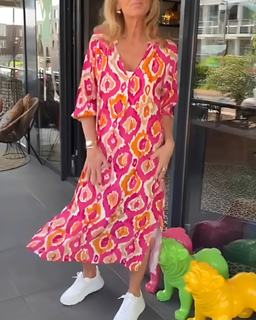 Rachael - Schickes Midikleid mit V-Ausschnitt