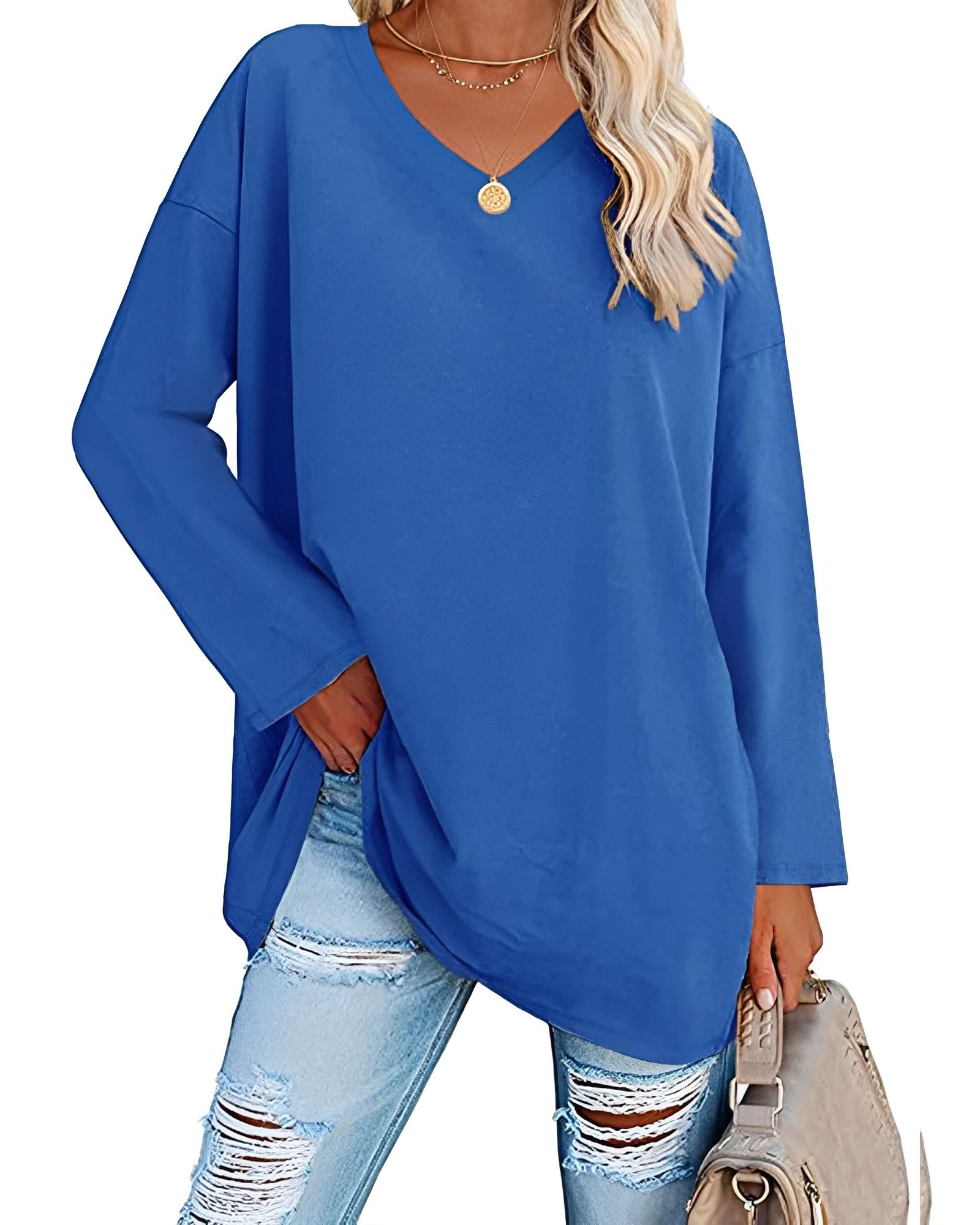 Kendra - Stilvolles V-Ausschnitt-Shirt mit lockerer Passform