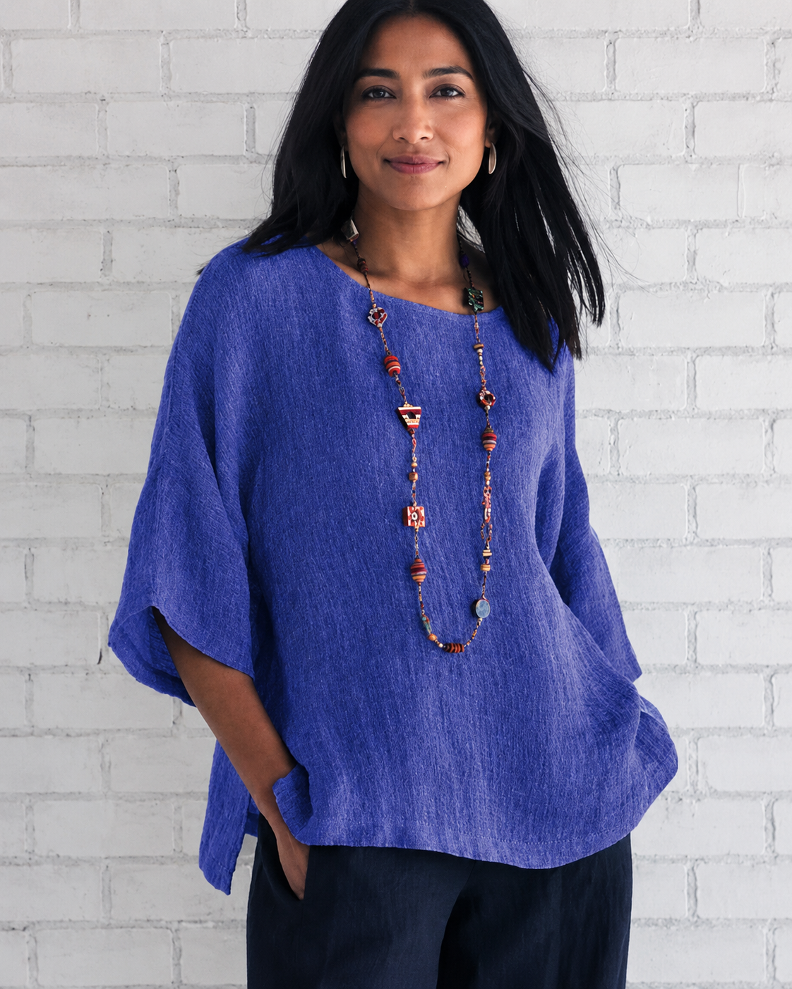 Natalina - Stilvolle Bluse mit Rundhalsausschnitt