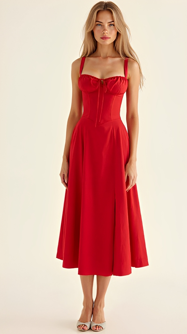 Kiana - Stilvolles und Elegantes Midikleid mit Schlitz