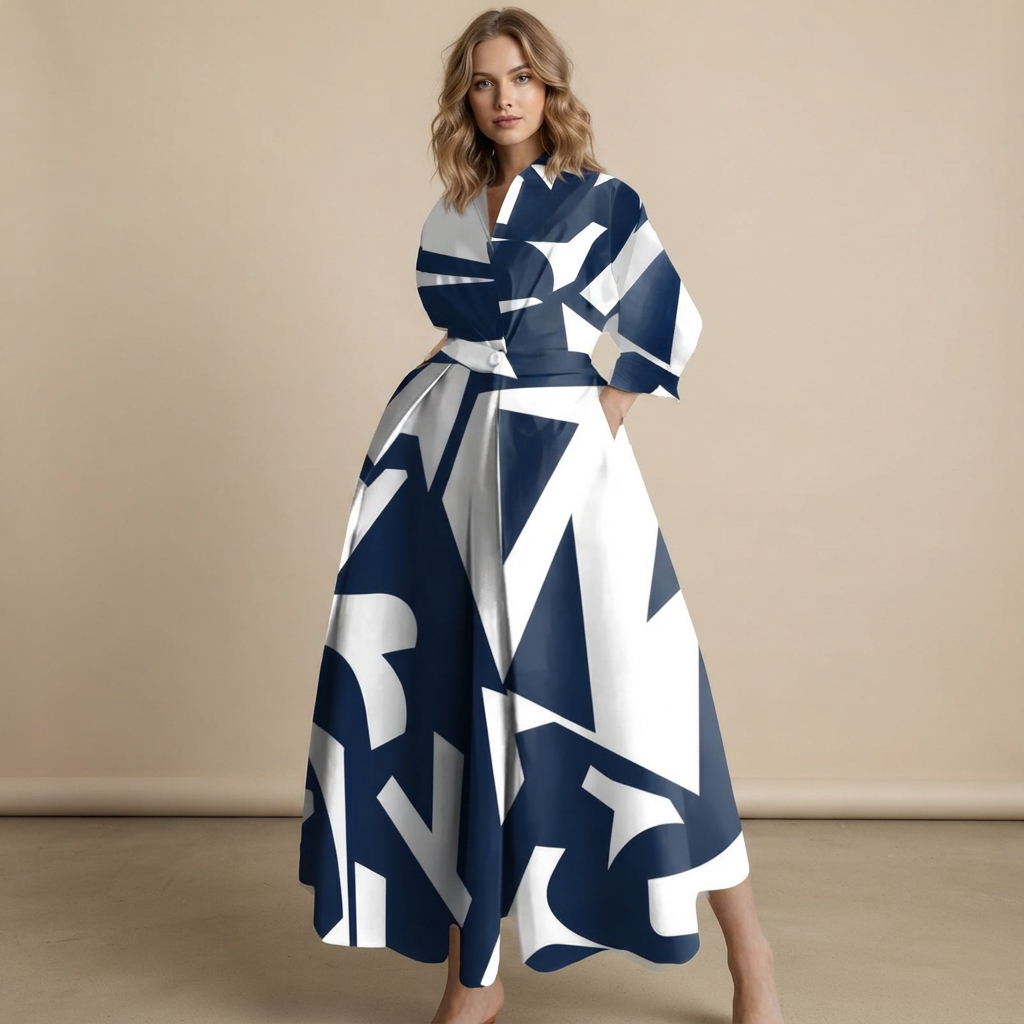 Laverne - Stilvolles, locker geschnittenes Midikleid