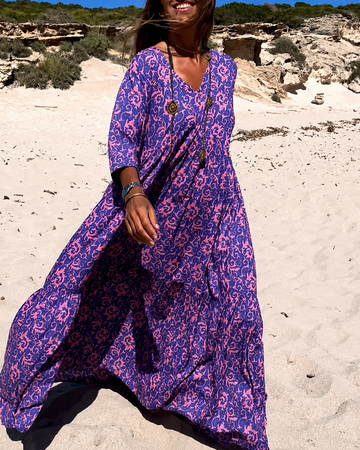 Lucienne - Trendiges V-Ausschnitt Kleid