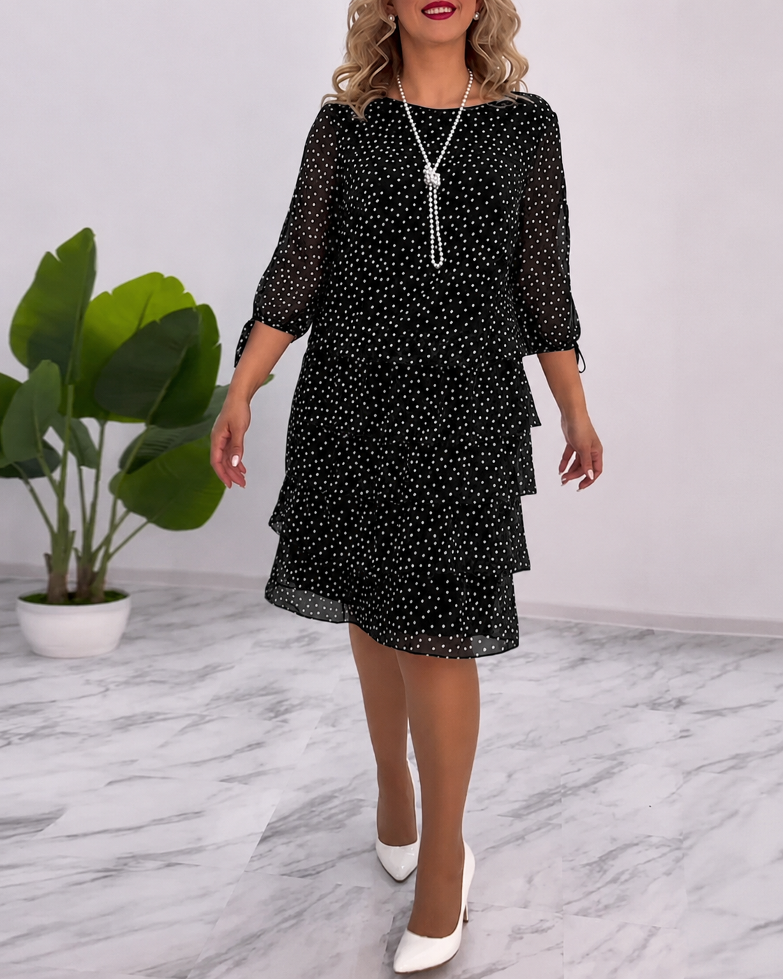 Bezia - Elegantes Schichten-Midi-Kleid