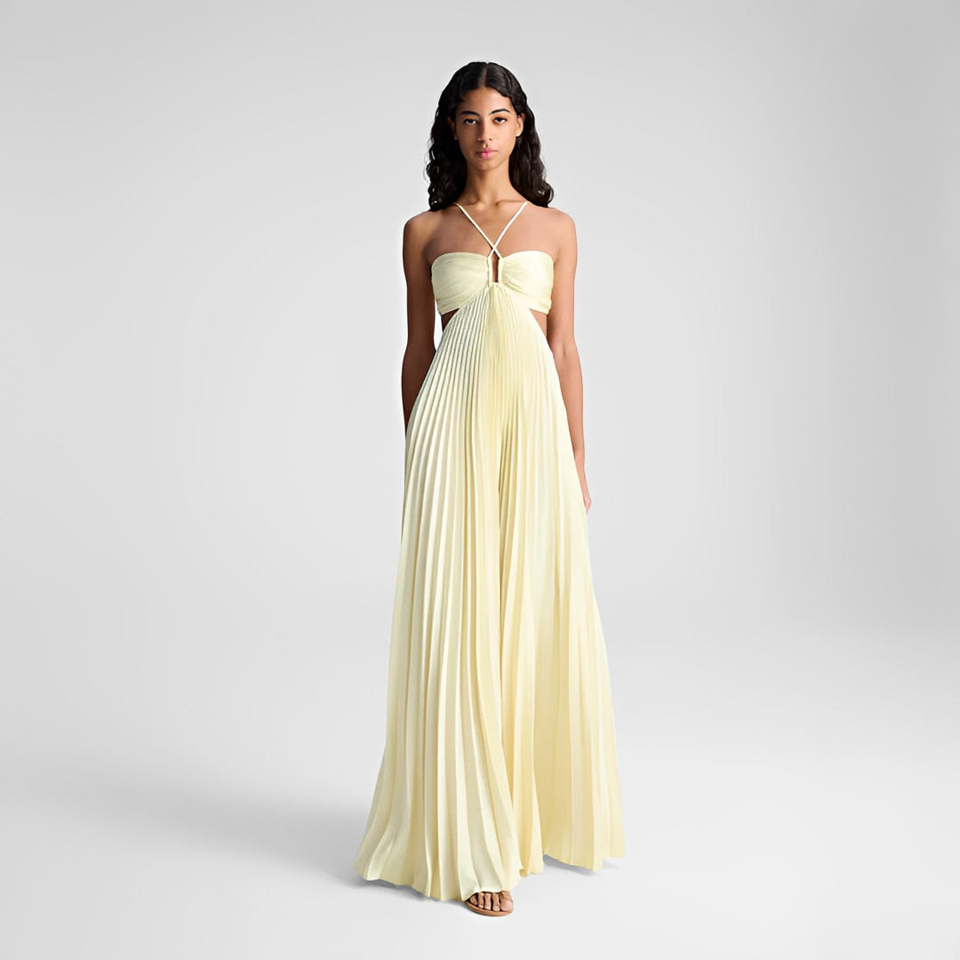 Sienna - Elegantes plissiertes Maxikleid