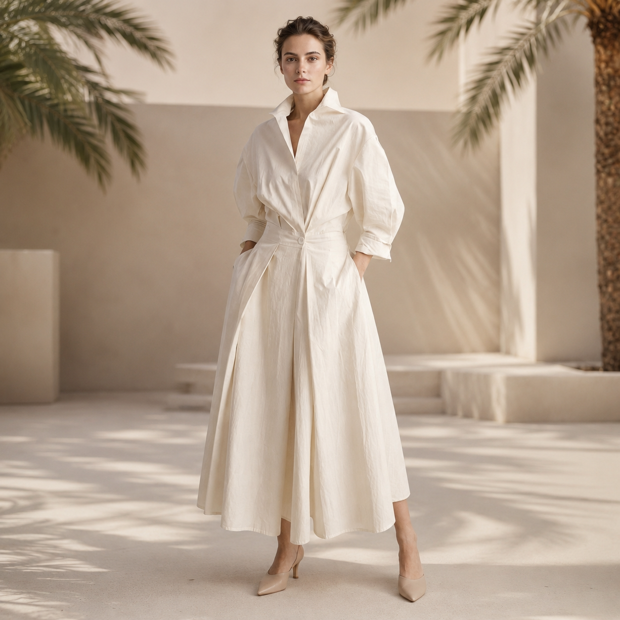 Laverne - Stilvolles, locker geschnittenes Midikleid