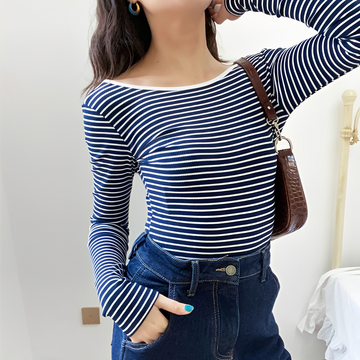 Michaila - Langärmeliger gestreifter Body