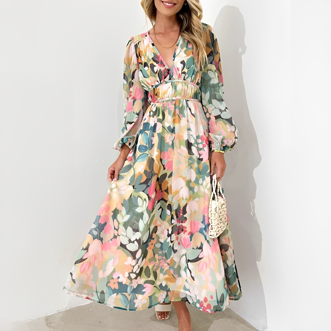 Kiara - Fließendes und Elegantes Langarmkleid