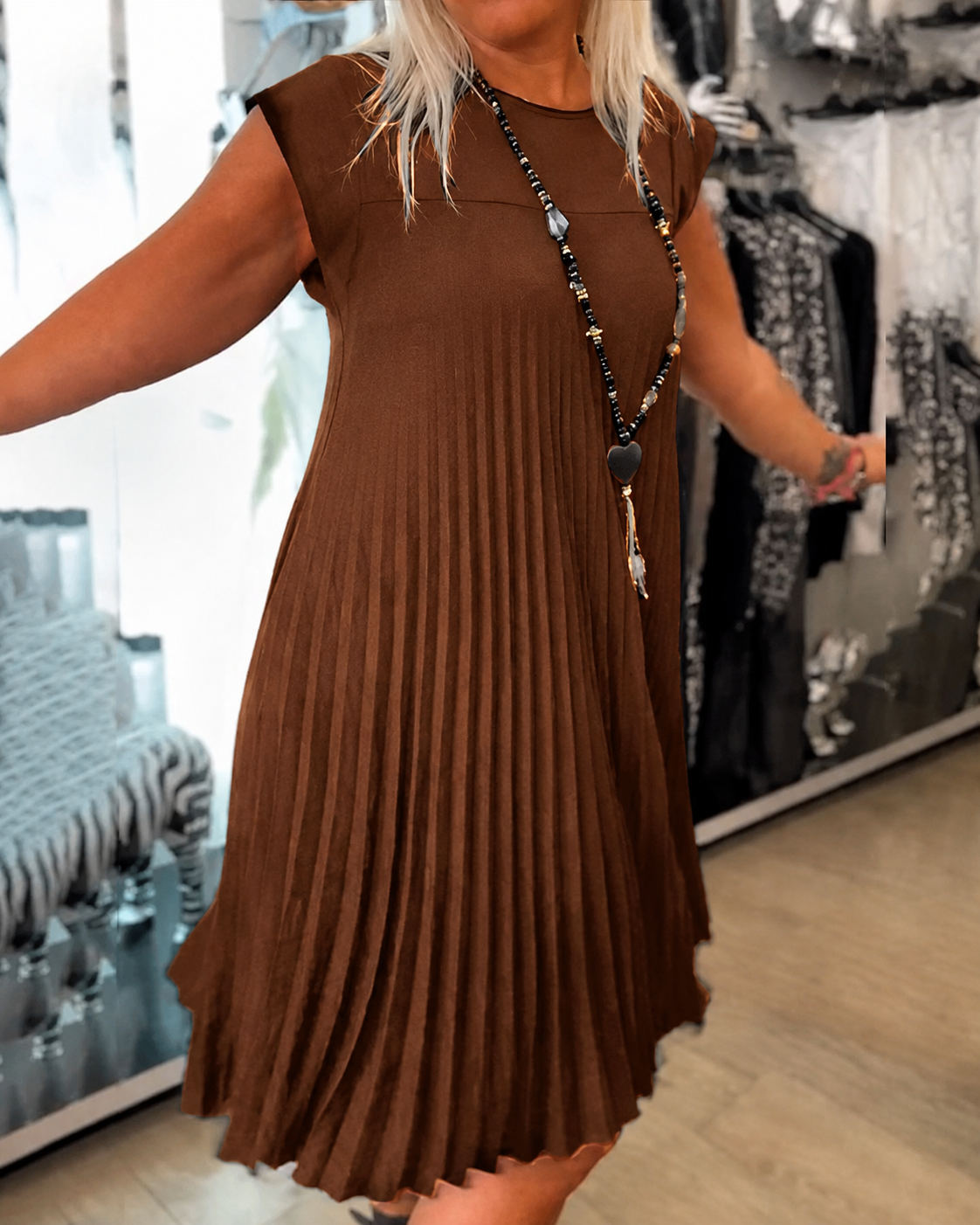 Angélique - Lockeres Plisseekleid