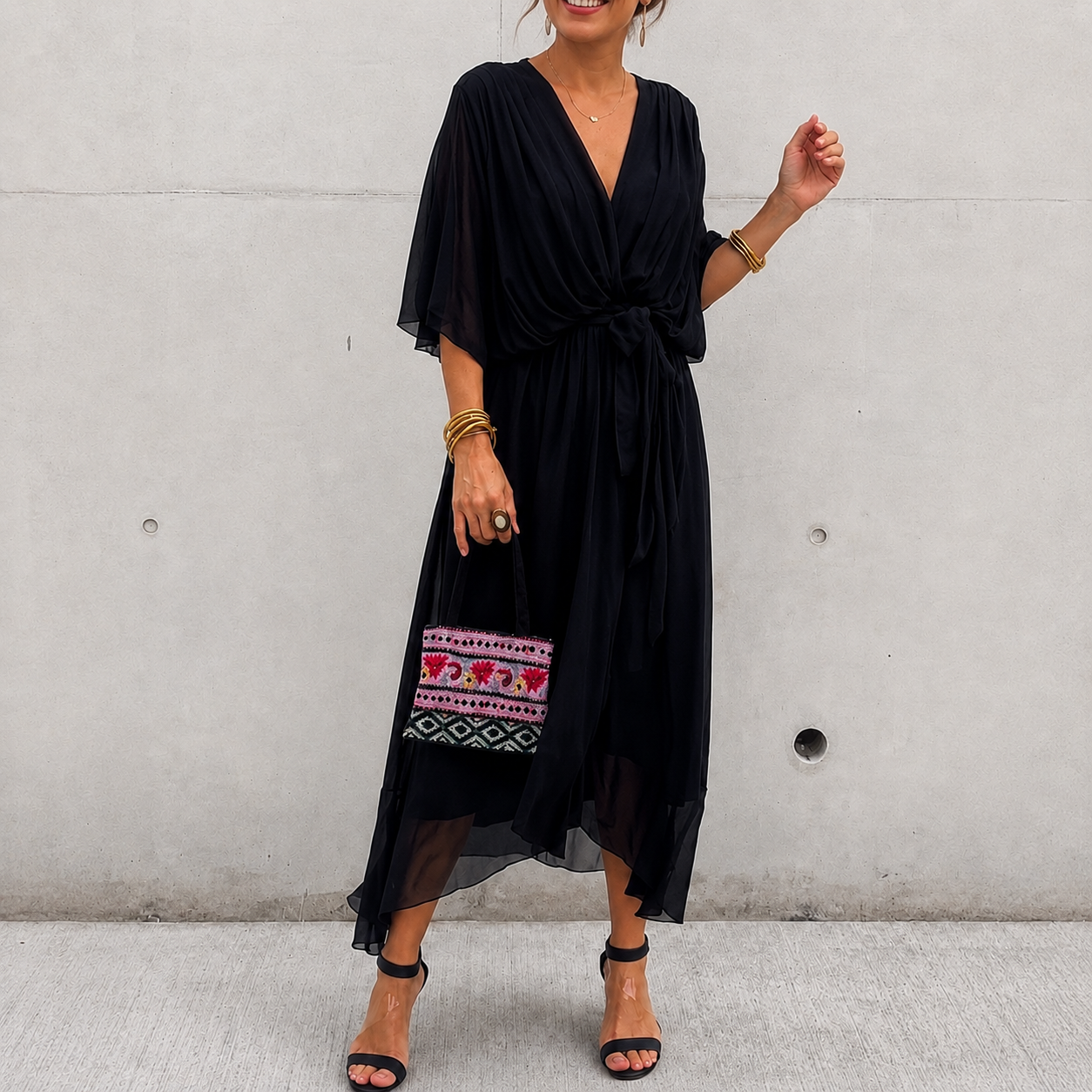 Jescah - Elegantes Kleid mit legeren Ärmeln