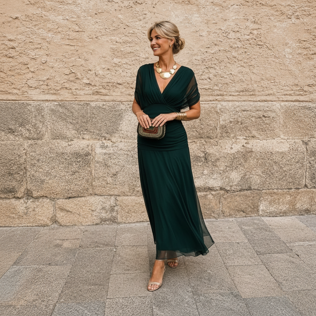 Devanta - Modisches V-Ausschnitt Kleid