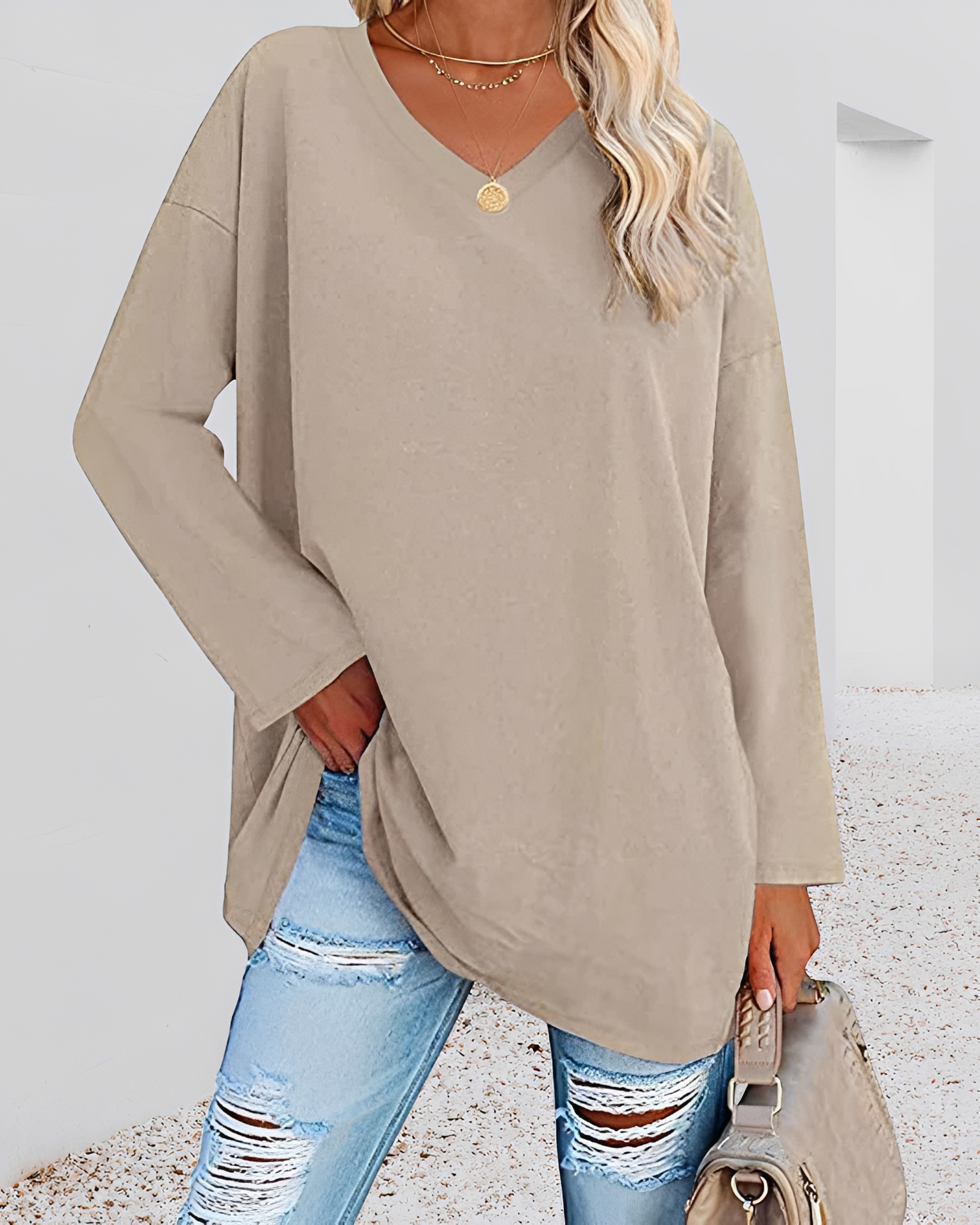 Kendra - Stilvolles V-Ausschnitt-Shirt mit lockerer Passform