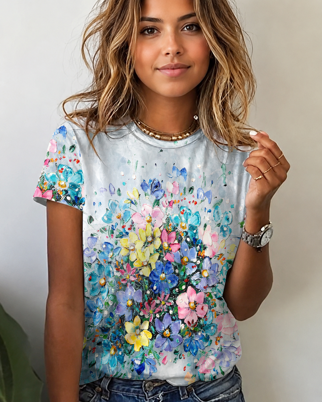 Rajanece - Schickes T-Shirt mit Rundhalsausschnitt