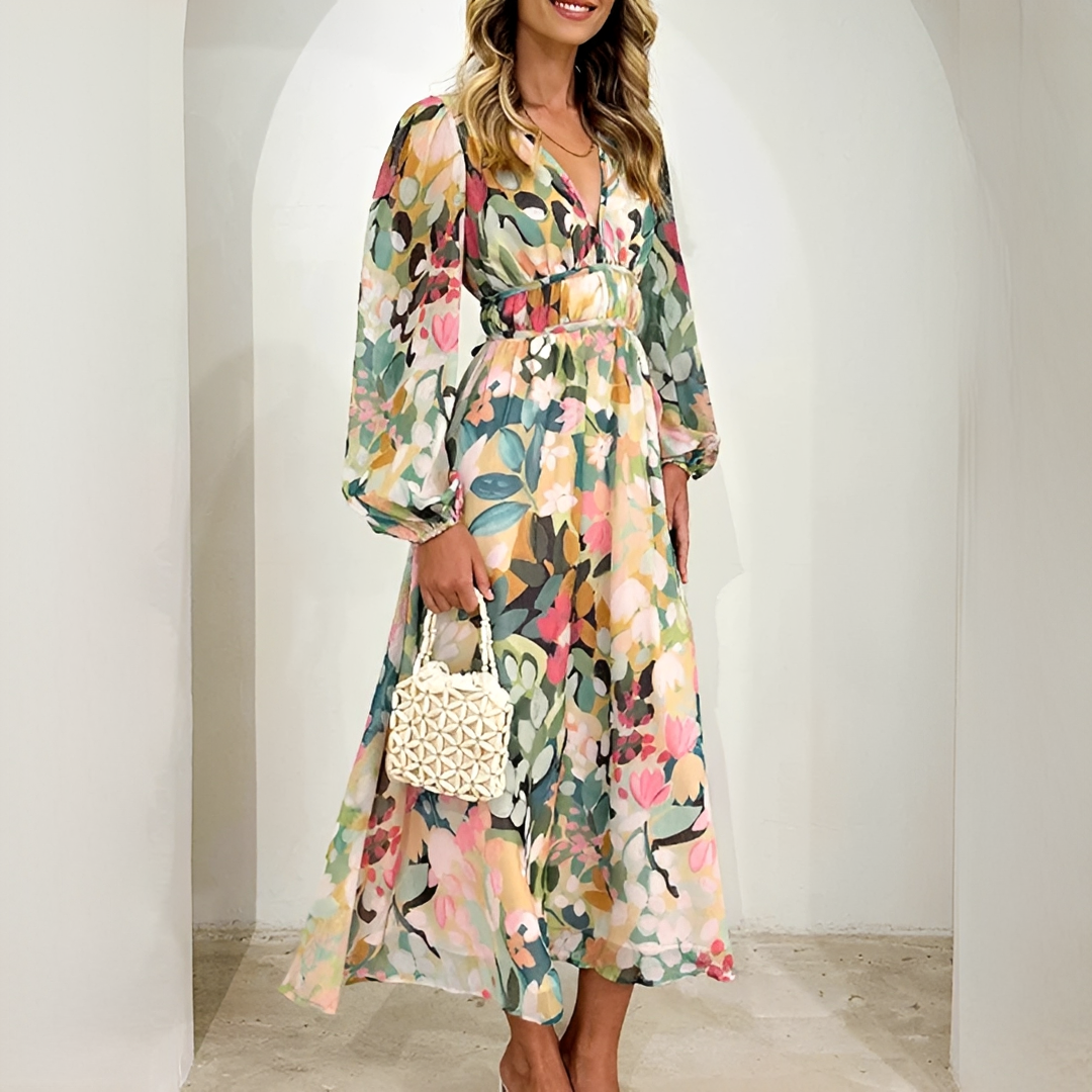 Kiara - Fließendes und Elegantes Langarmkleid