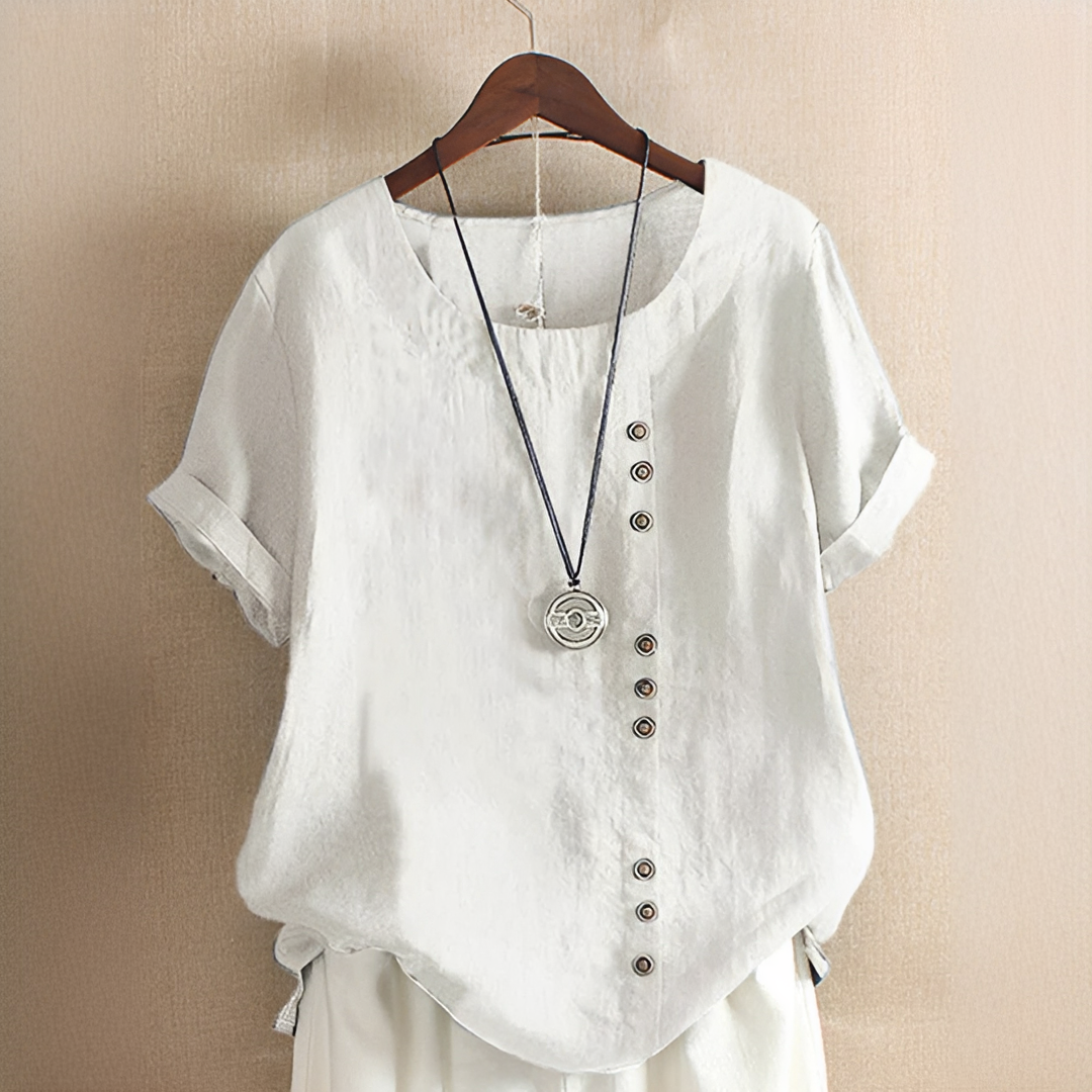 Noelle - Elegante locker geschnittene Bluse mit Knöpfen