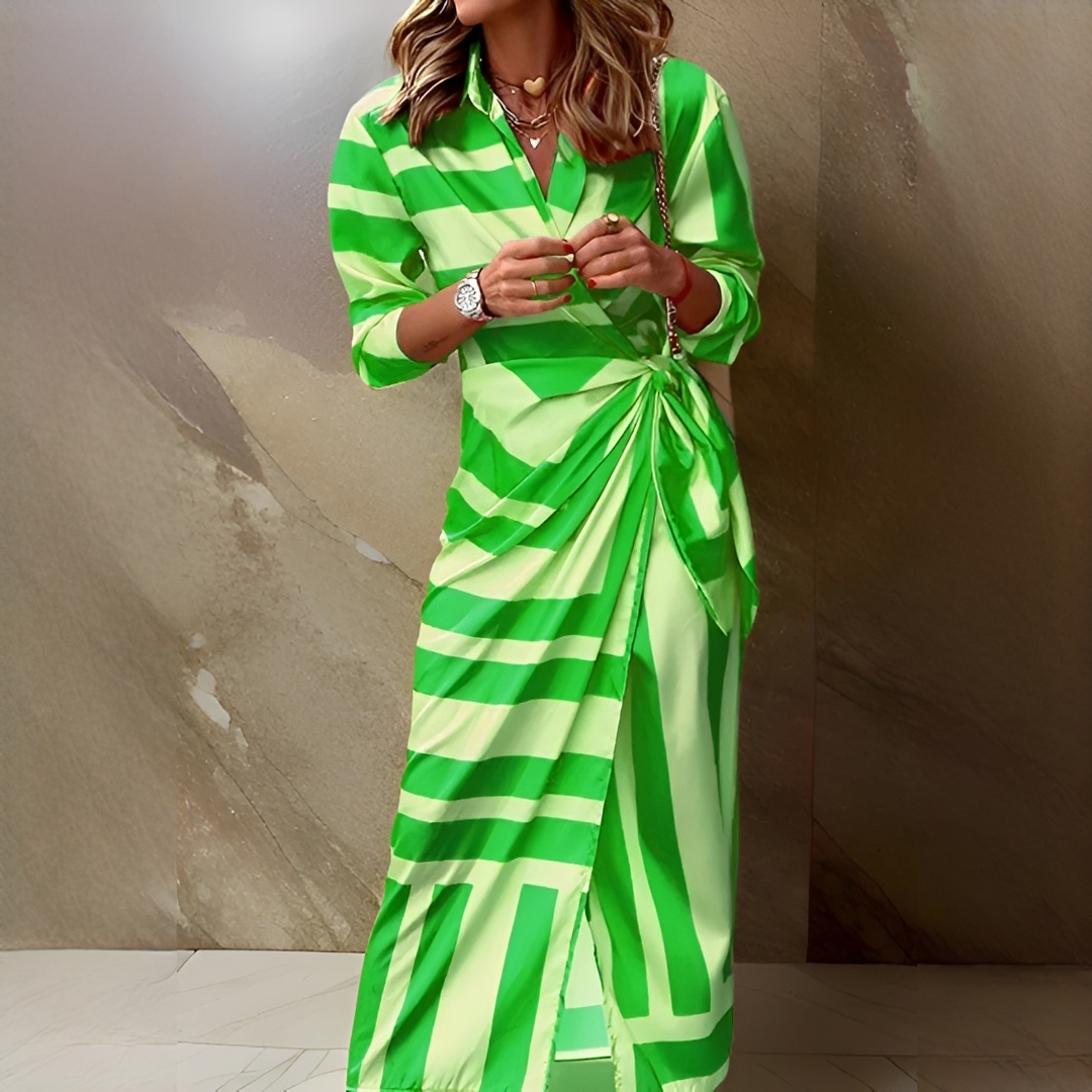 Emily - Elegantes und Stilvolles Gestreiftes Kleid