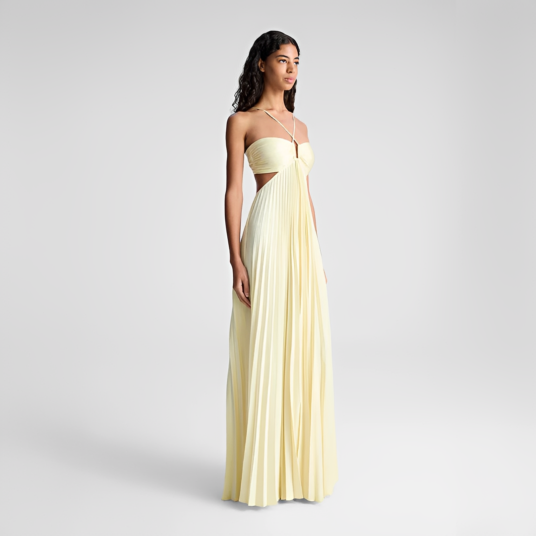 Sienna - Elegantes plissiertes Maxikleid