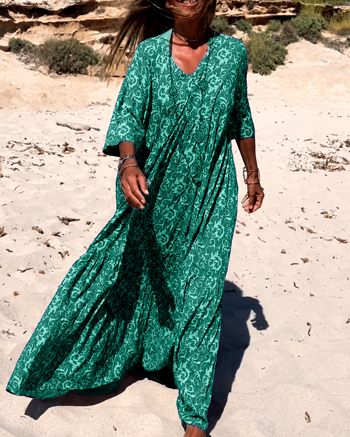 Lucienne - Trendiges V-Ausschnitt Kleid