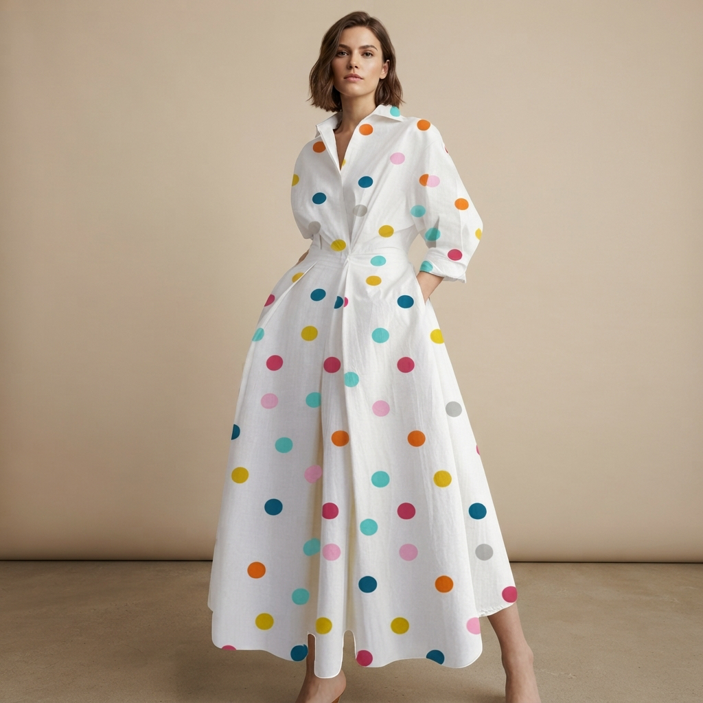 Laverne - Stilvolles, locker geschnittenes Midikleid