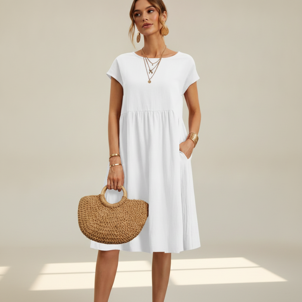 Nubia - Elegantes Midikleid mit Rundhals