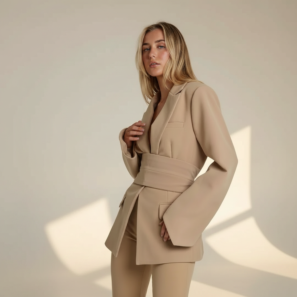 Felena - Moderner Blazer mit Taillengürtel