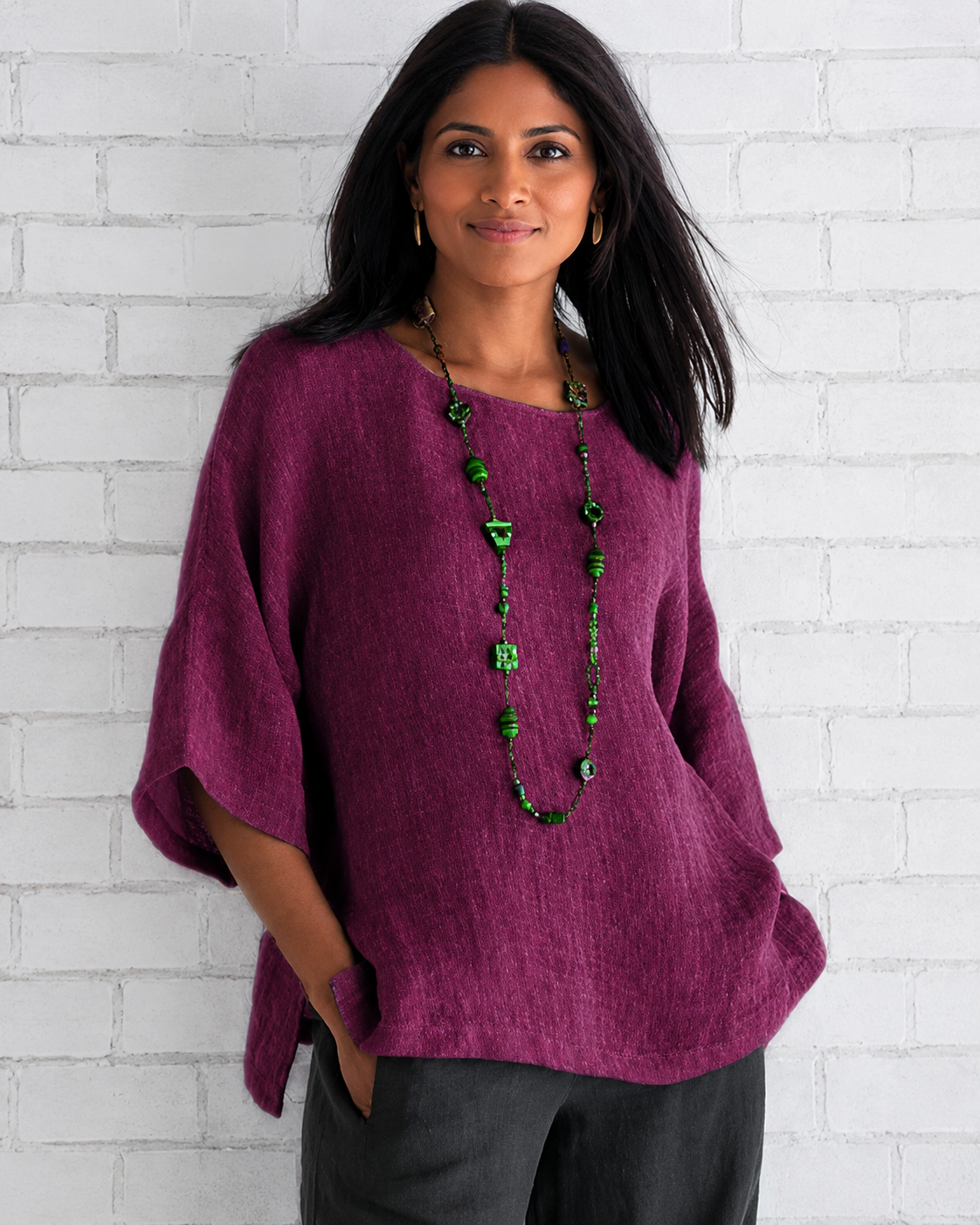 Natalina - Stilvolle Bluse mit Rundhalsausschnitt