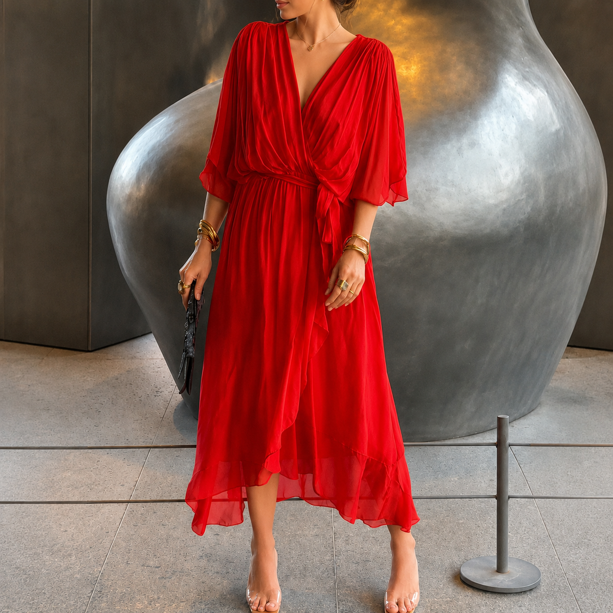 Jescah - Elegantes Kleid mit legeren Ärmeln