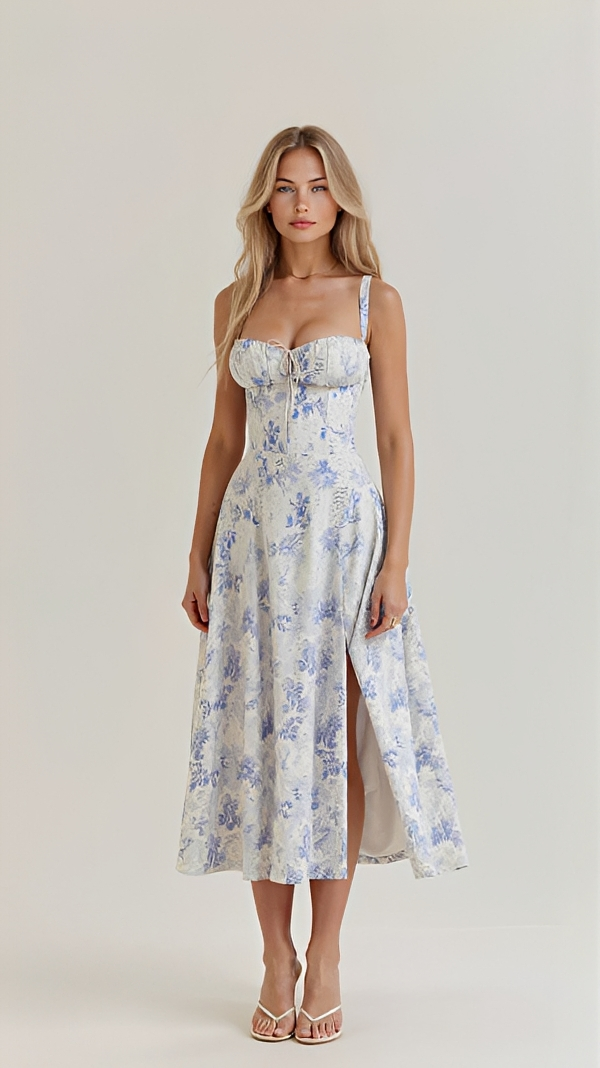 Kiana - Stilvolles und Elegantes Midikleid mit Schlitz