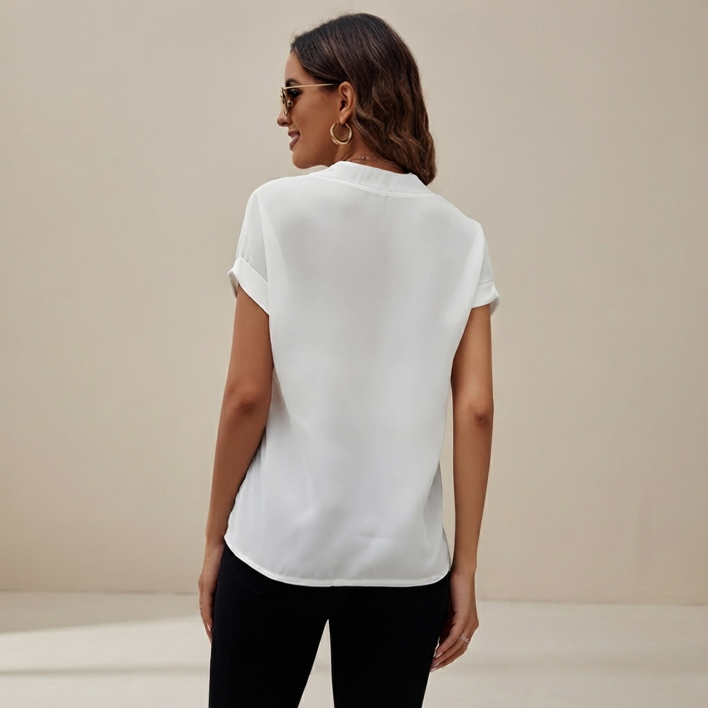 Anissa - Locker geschnittene Bluse mit V-Ausschnitt