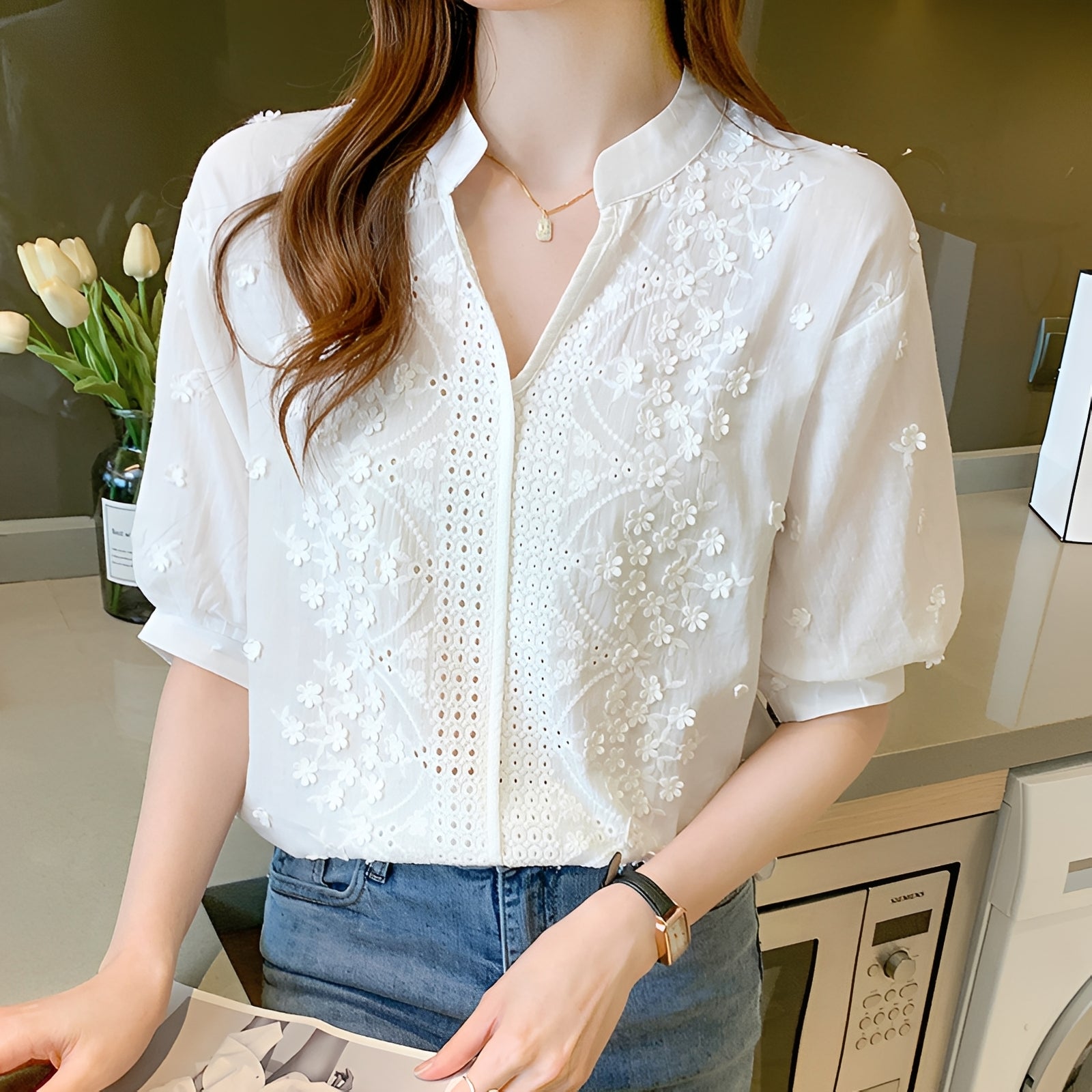 Monika - Damenbluse - für einen täglichen Stil