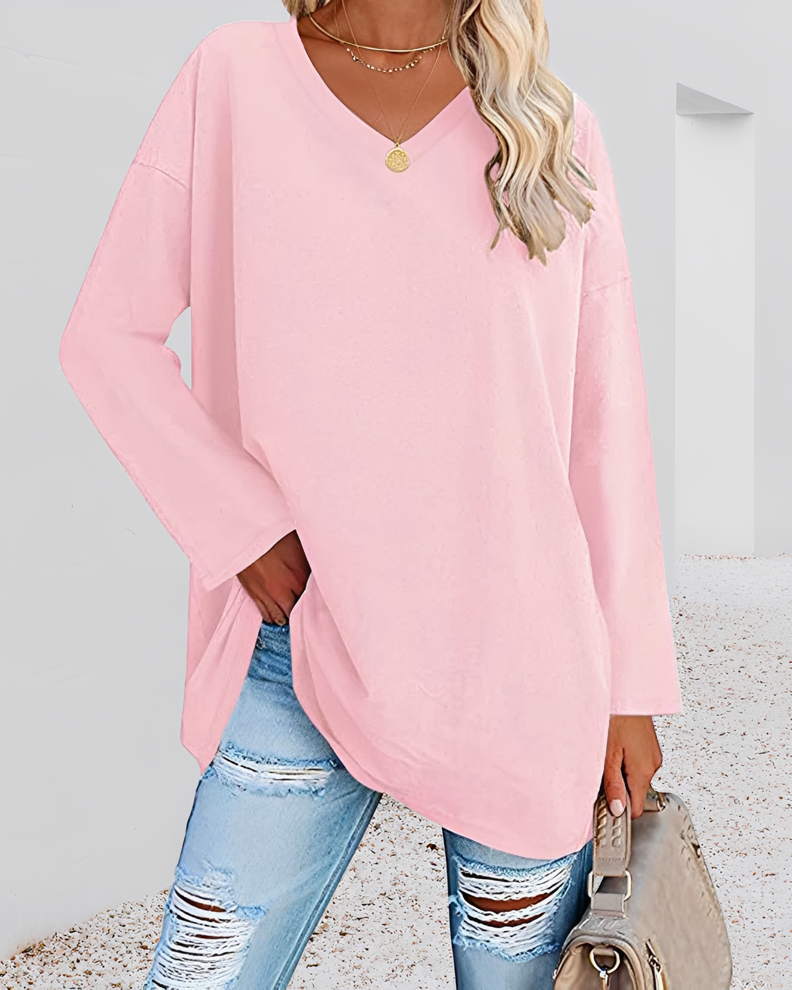 Kendra - Stilvolles V-Ausschnitt-Shirt mit lockerer Passform