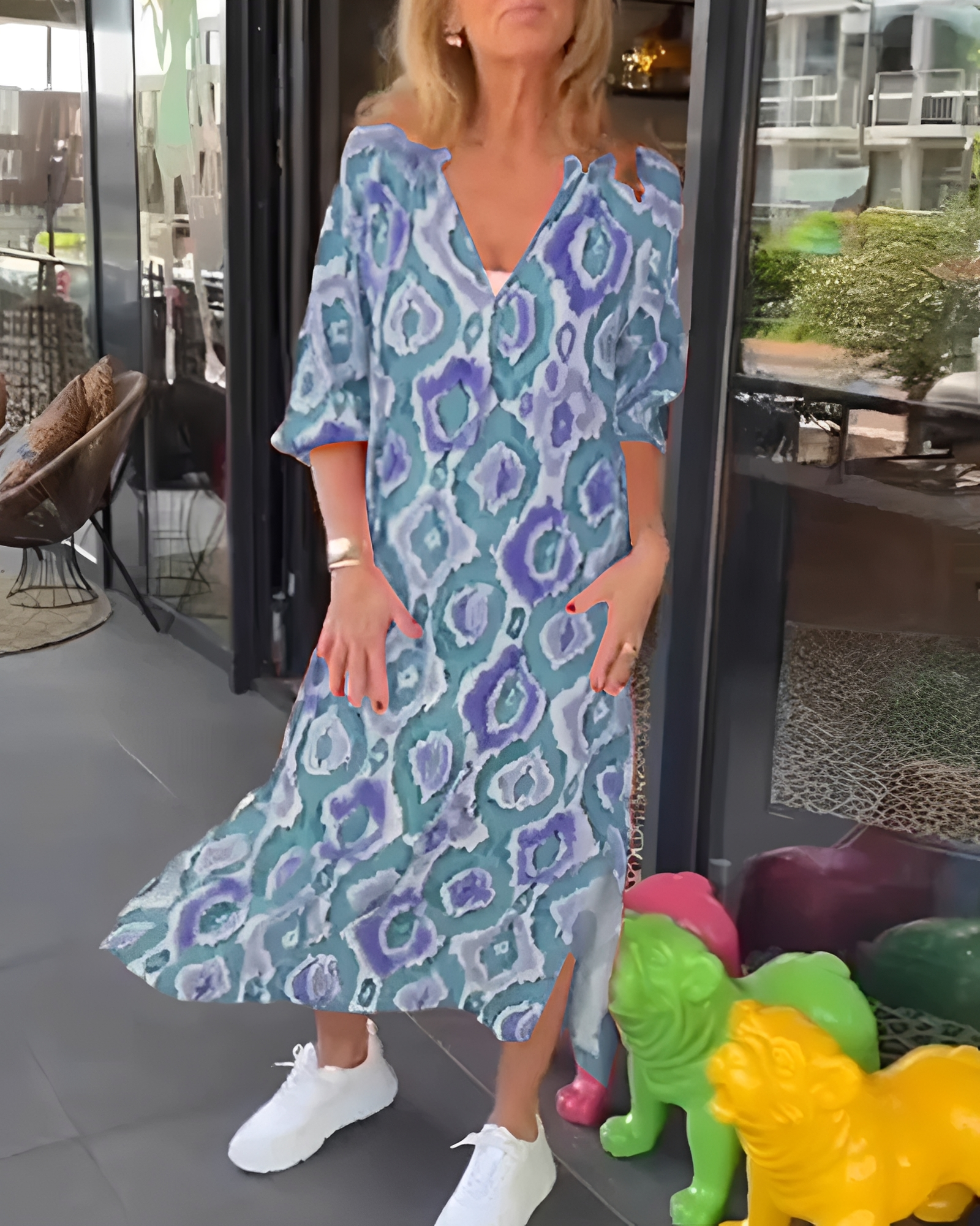 Rachael - Schickes Midikleid mit V-Ausschnitt